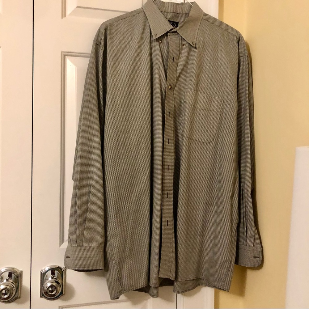 Jos A Bank Button-Down Mini Check Dress Shirt